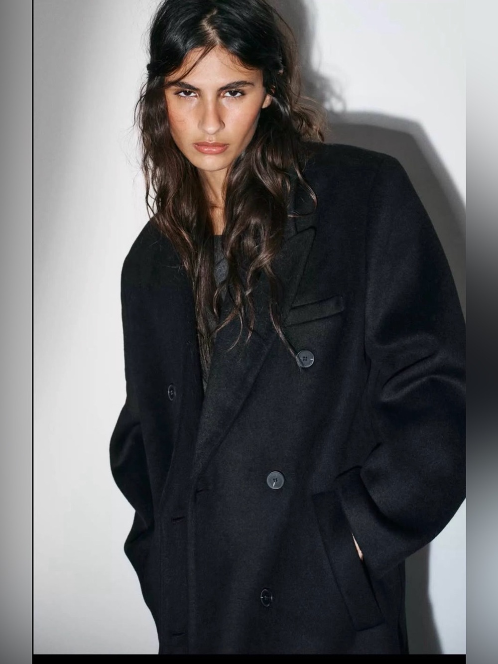 ZARA EXTRA LONG WOOL BLEND COAT, size M - Picture 3 of 9